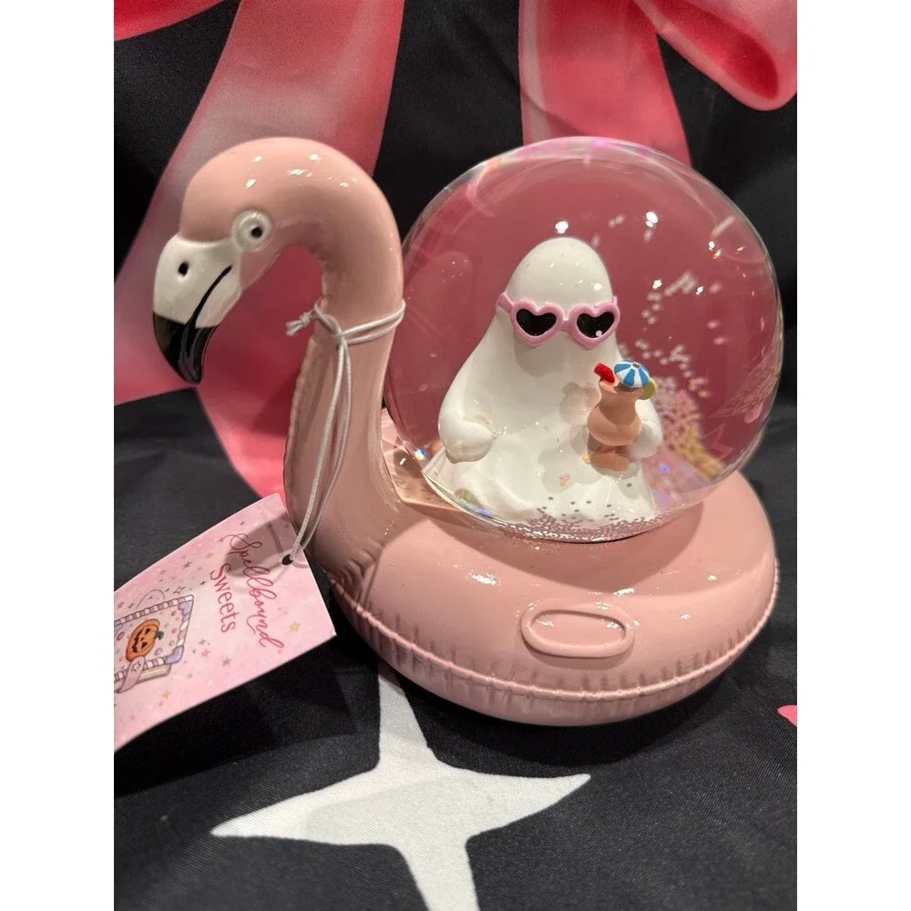 Pink Flamingo Snow Globe Pet Decor - Cute Pool Float Design